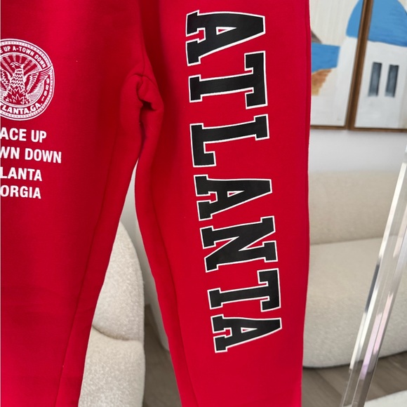 Fashion Nova Red Atlanta Graphic Sweatpants Joggers - Picture 5 of 6
